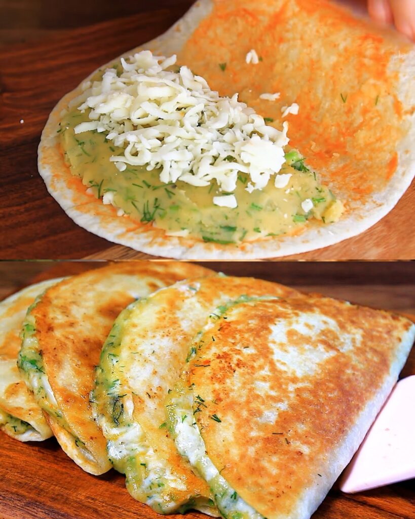 Cheesy Potato and Dill Stuffed Tortillas finished dish