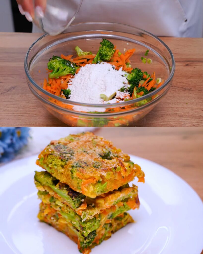 Breakfast Fritter with Broccoli and Vegetables