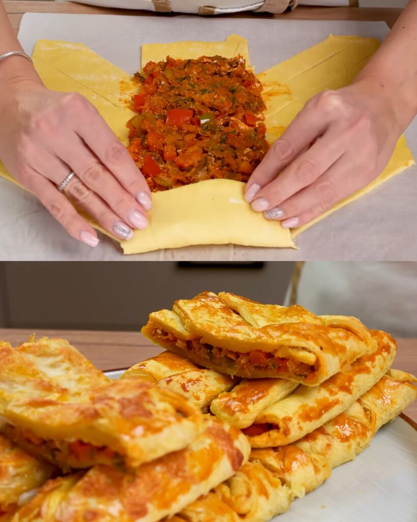 Savory Leek and Vegetable Puff Pastry finished dish