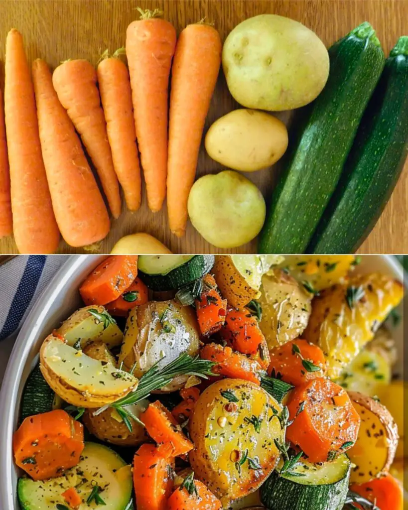 Garlic Herb Roasted Potatoes, Carrots, and Zucchini