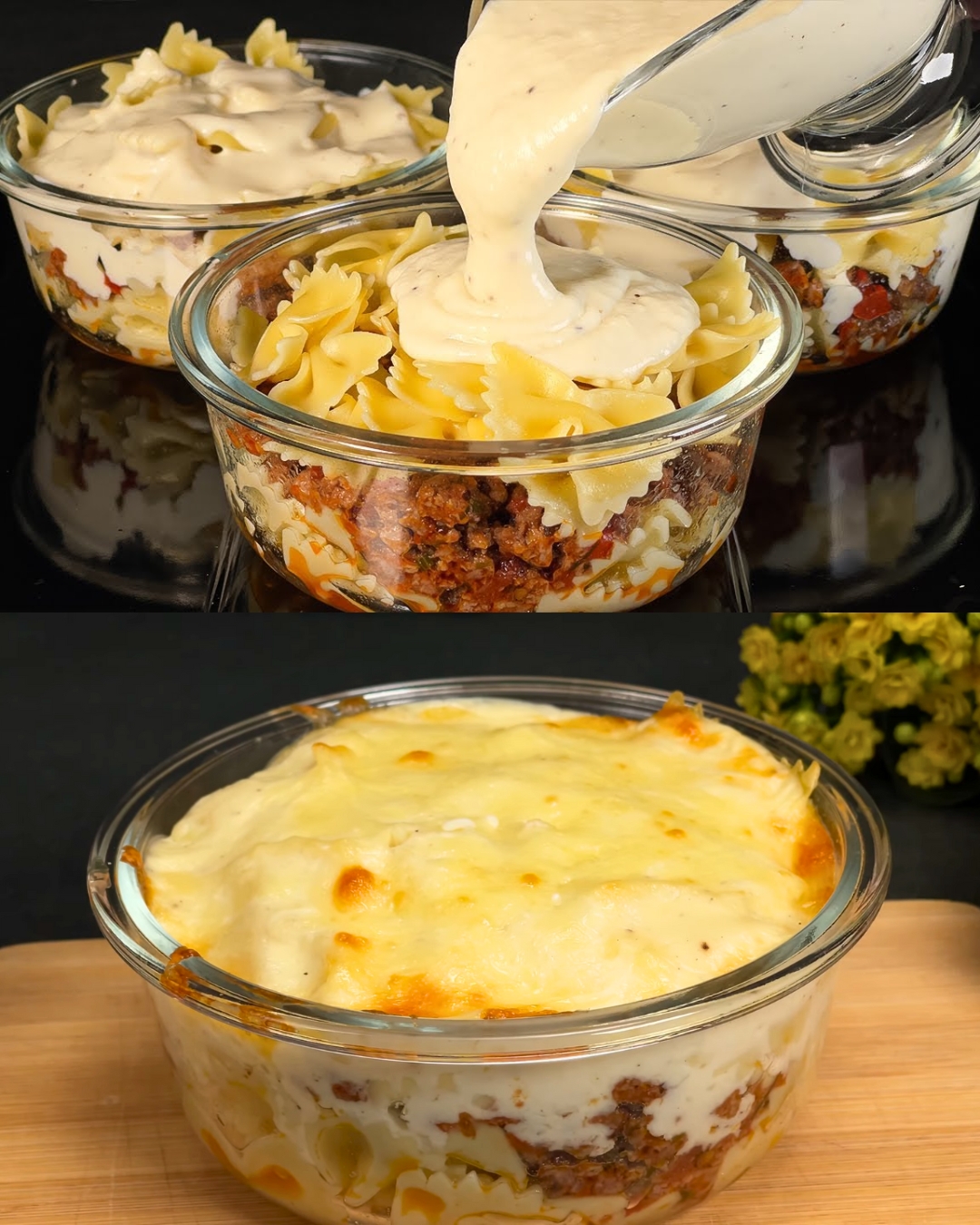 Baked Farfalle Pasta with Meat Sauce and Béchamel