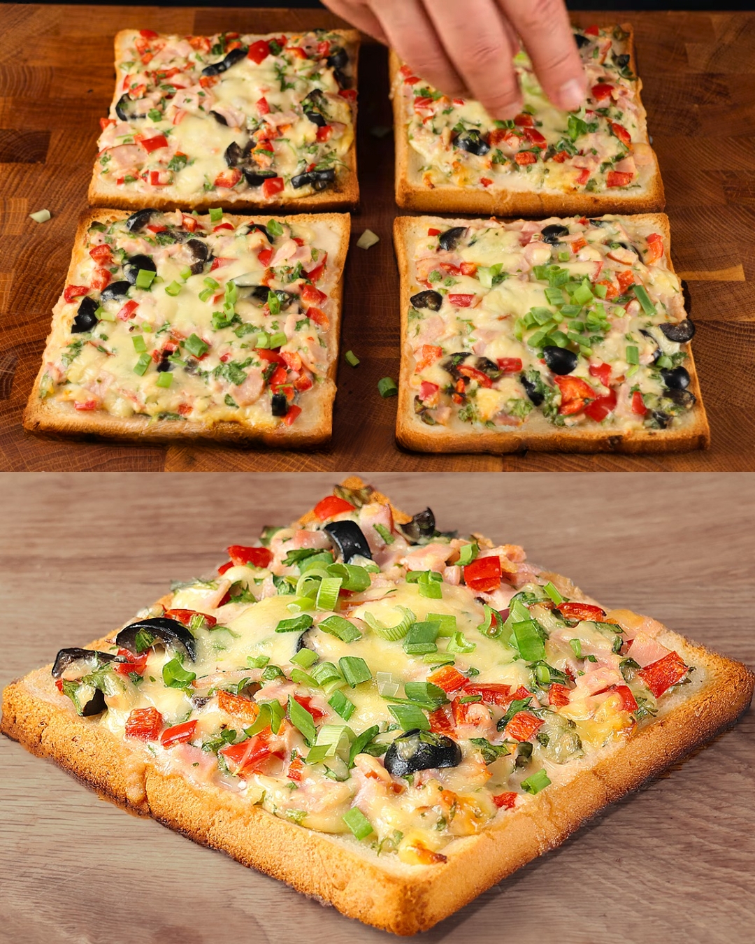 Delicious Open-Faced Sandwiches with Mozzarella and Ham