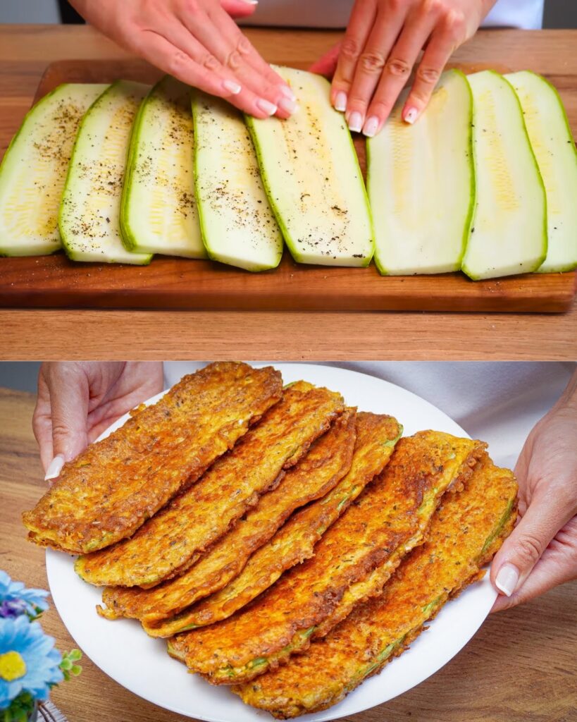 Zucchini Fritters with Pickled Cucumber and Garlic Sauce finished dish