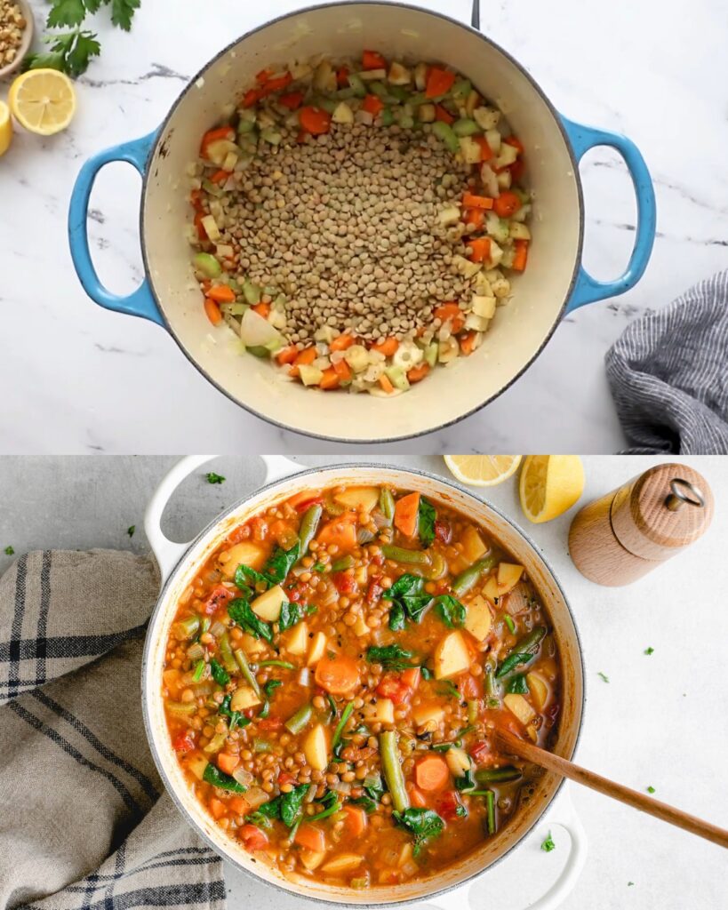 Hearty Lentil and Vegetable Soup finished dish
