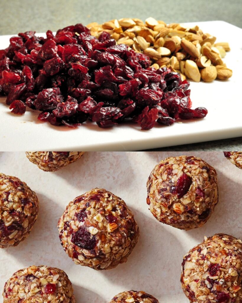 Cranberry and Almond Energy Balls finished dish