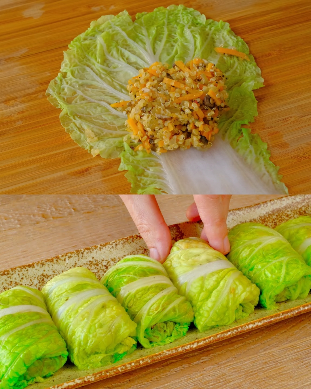 Cabbage Rolls with Sweet Potato and Quinoa
