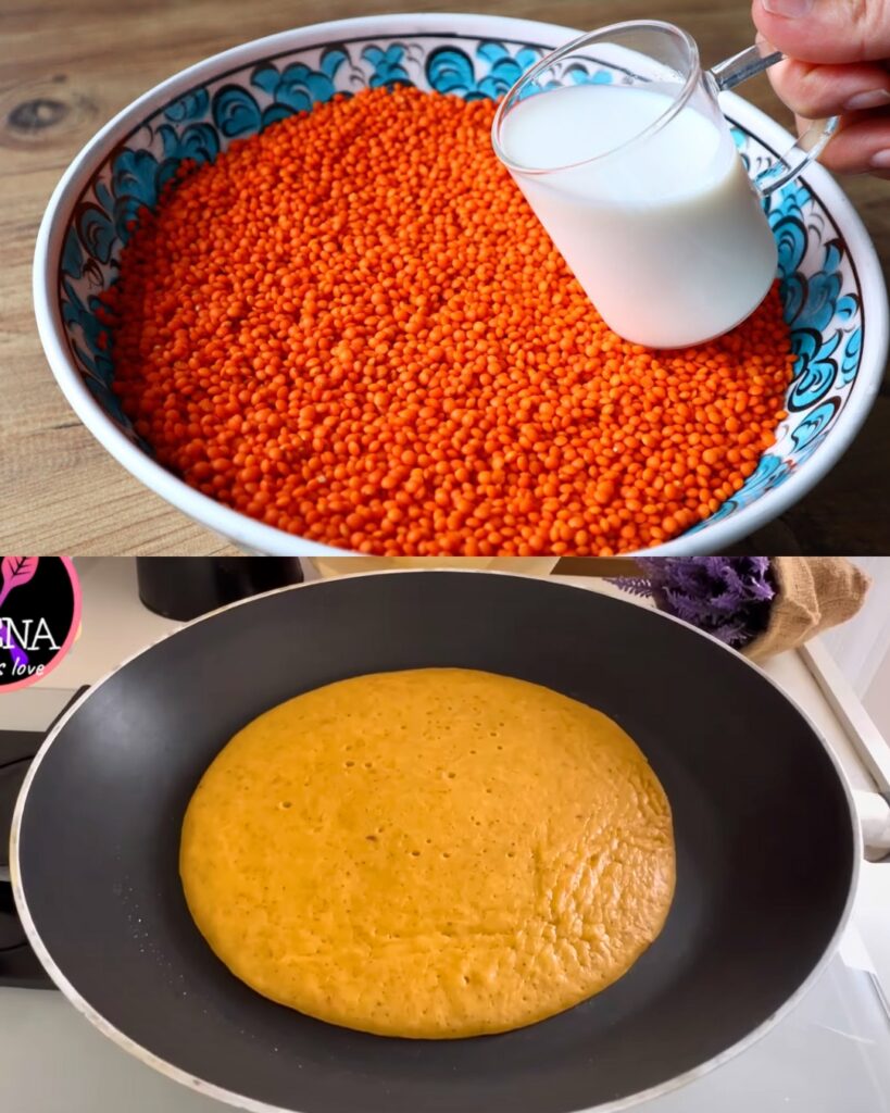 Savory Red Lentil and Vegetable Pancakes finished dish