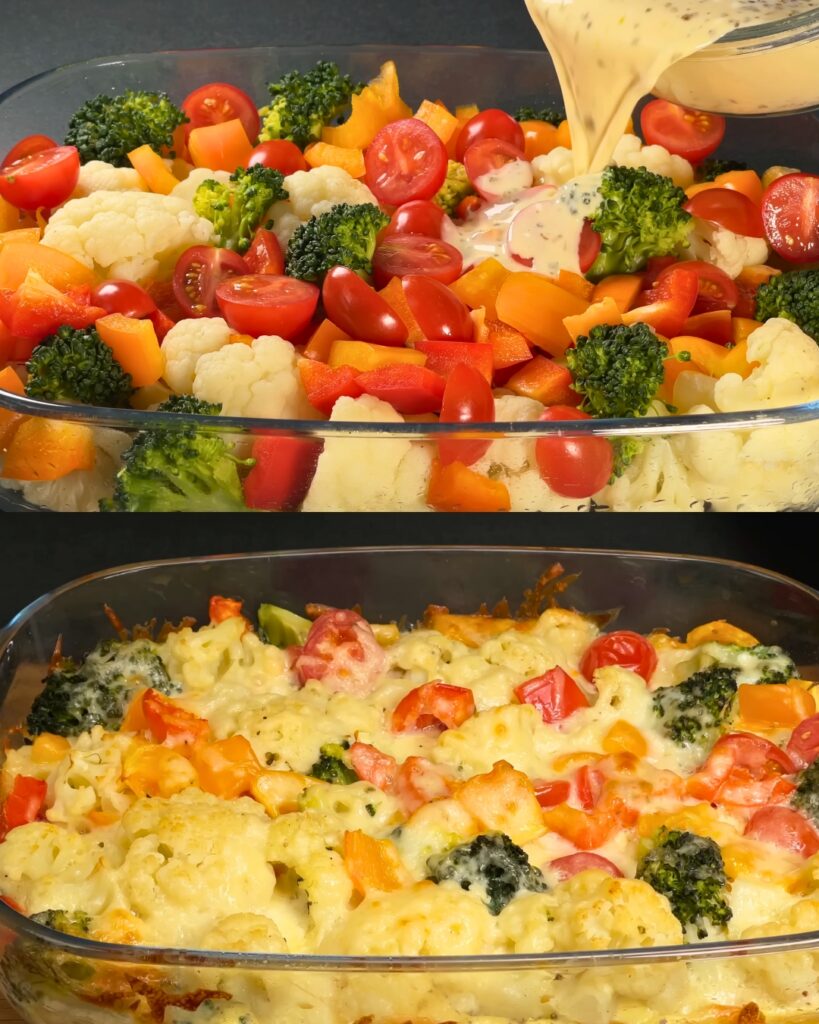 Vegetable Casserole with Sauce finished dish