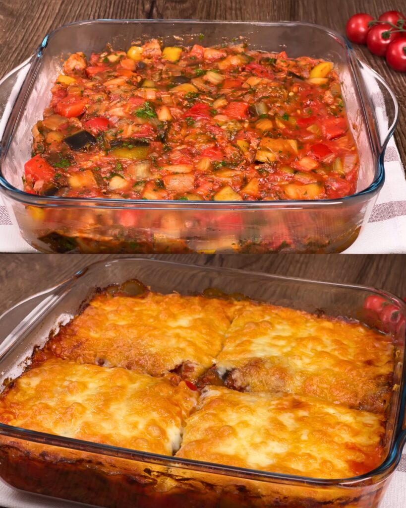 Baked Eggplant and Vegetable Casserole finished dish