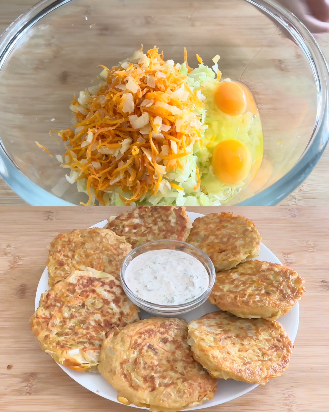 Cabbage Patties with Greek Yogurt Sauce