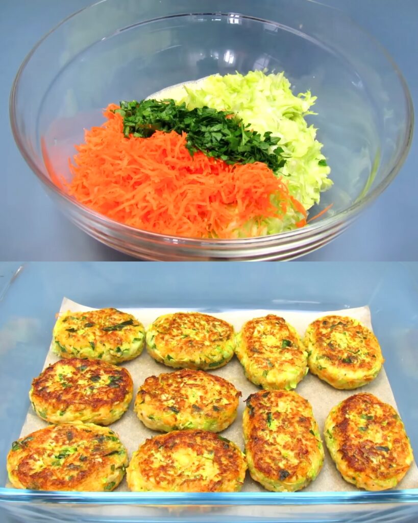 Golden Zucchini Veggie Cakes with Garlic Sauce finished dish