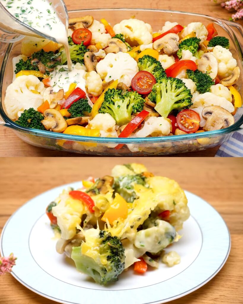 Cauliflower and Broccoli Veggie Casserole