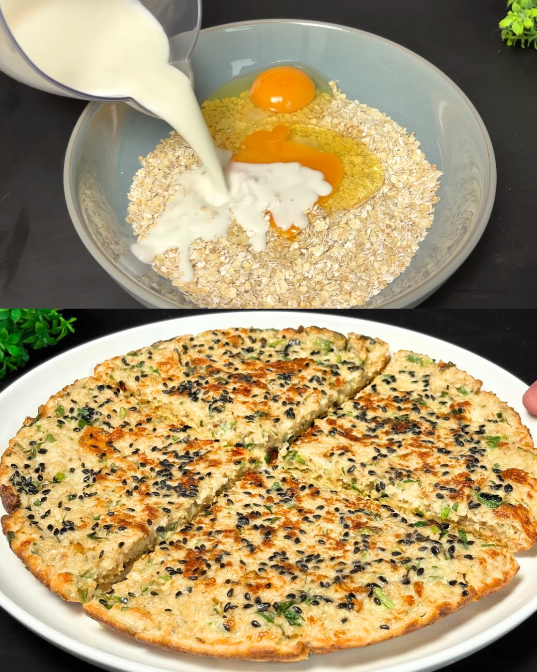 Healthy Oatmeal and Cheese Pancakes
