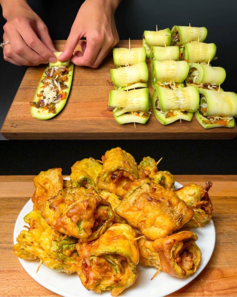 Uniquely Delicious Zucchini Fritters with Homemade Tomato Sauce finished dish