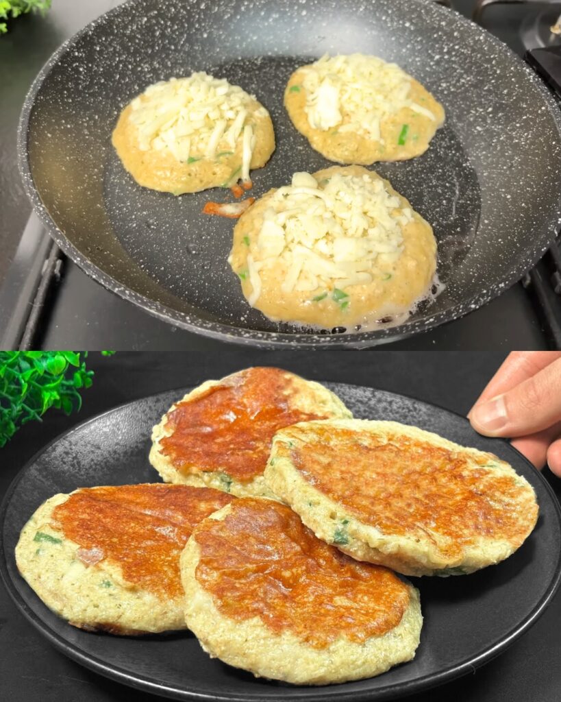 Savory Oatmeal and Mozzarella Pancakes