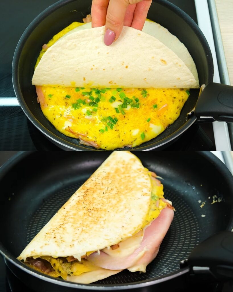 Craving a Breakfast Winner? Look No Further Than This Cheesy Ham and Egg Quesadilla! finished dish