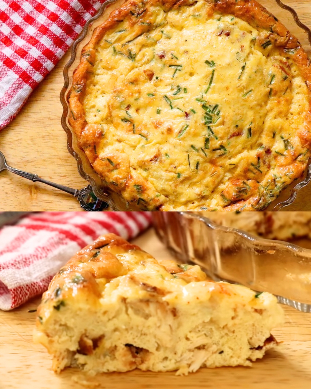 Keto Chicken, Cheese, and Chive Crust-less Quiche