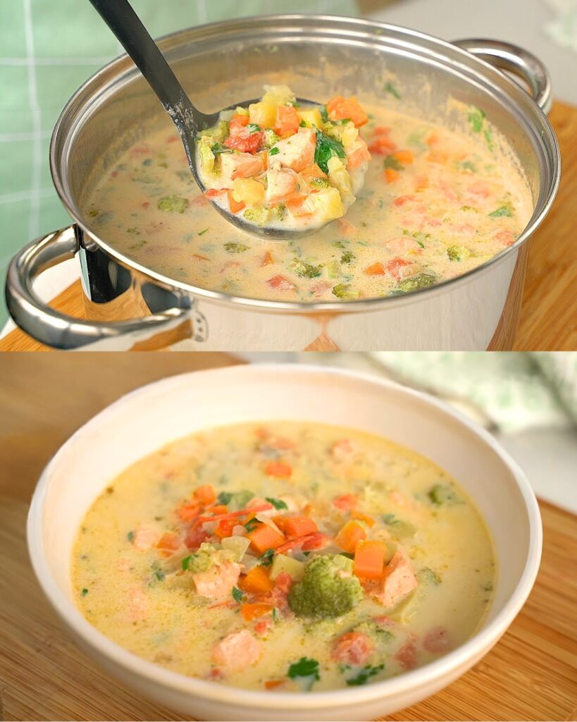 Healthy Salmon and Vegetable Soup