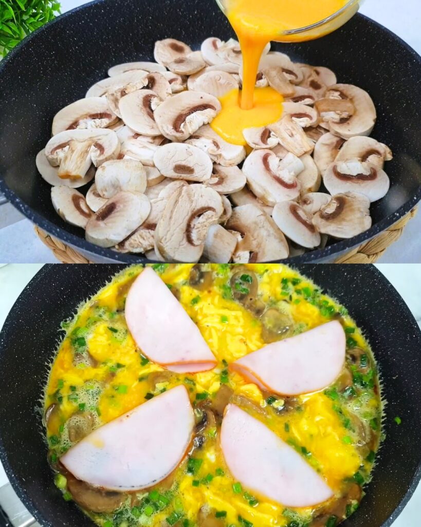 Eggscelent Surprise! Easy One-Pan Mushroom and Ham Bake pen_spark