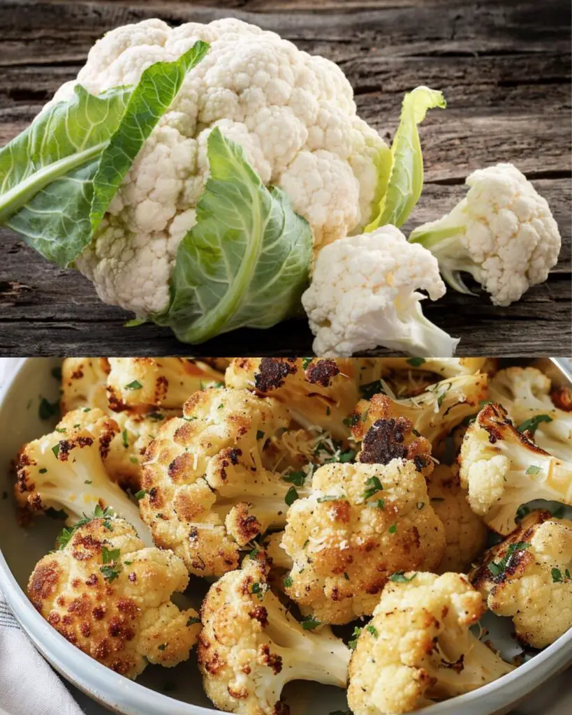 Oven-Roasted Cauliflower with Garlic and Parmesan