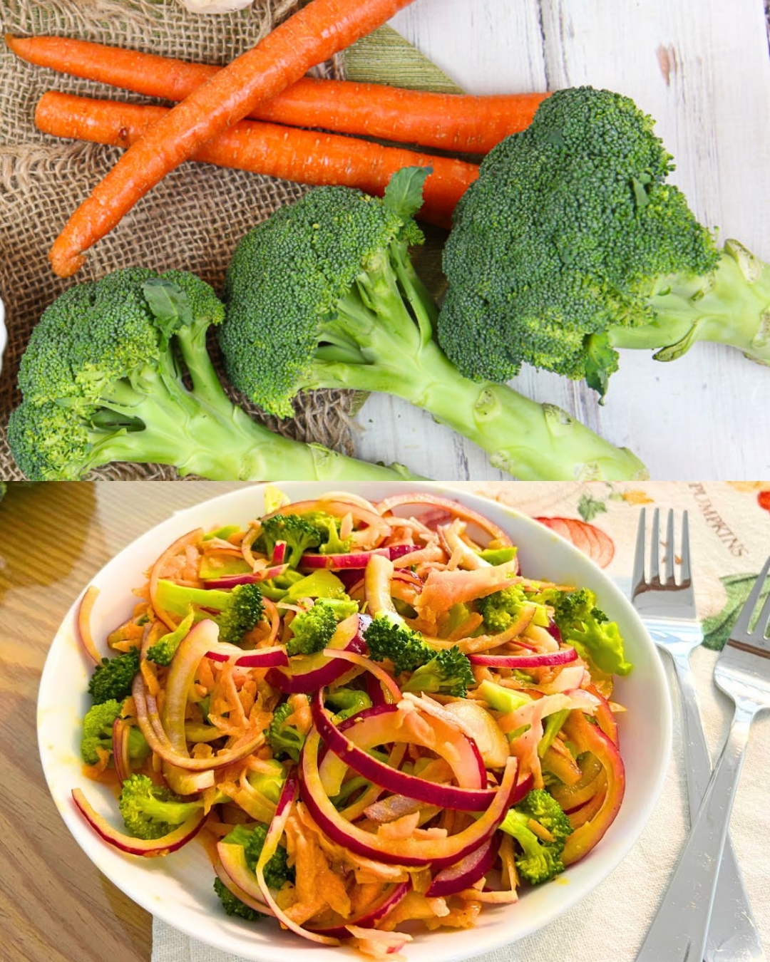 Broccoli and Carrot Salad with Mustard Dressing