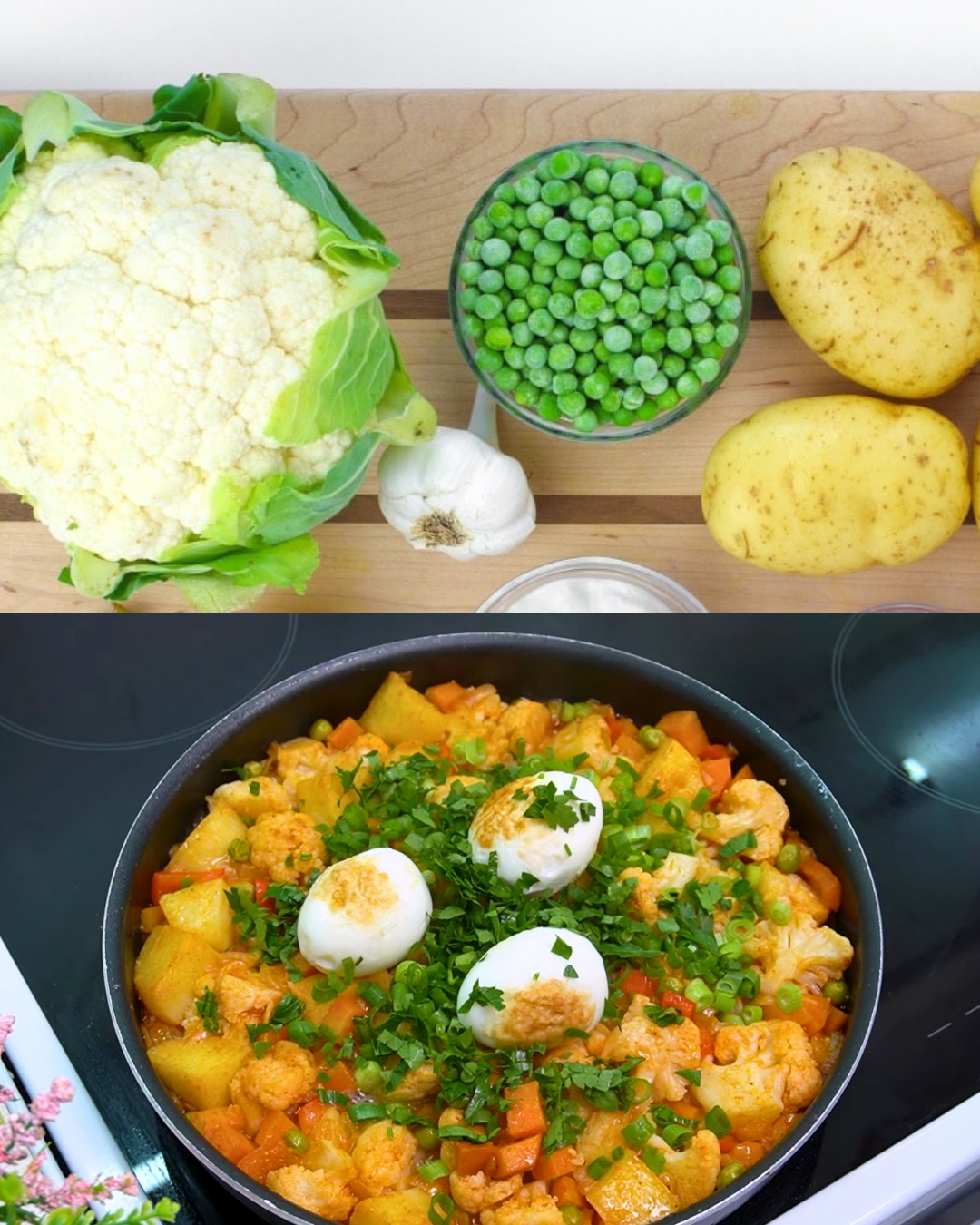 Vegetable Stew with Fried Eggs