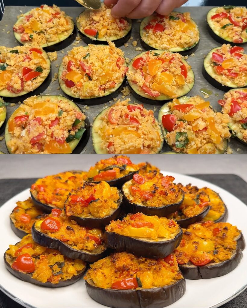 Baked Eggplant with Cherry Tomatoes and Parmesan