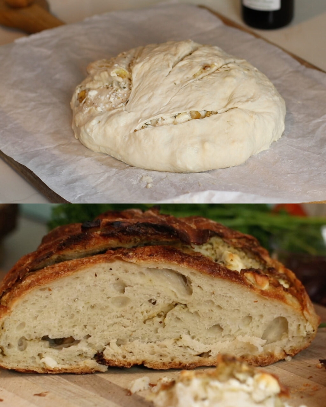 Roasted Garlic and Feta Bread