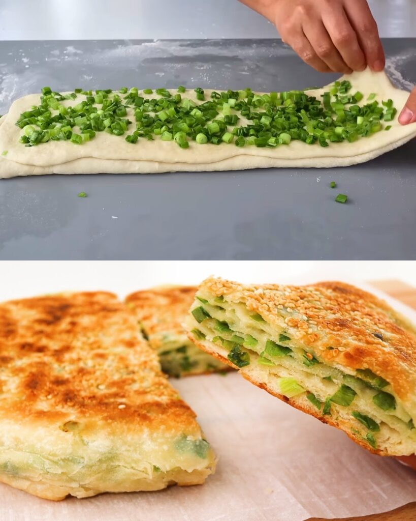No-Knead Green Onion Flatbread