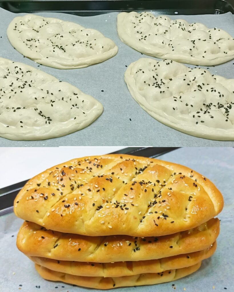 Mozzarella Stuffed Bread with Sesame Seeds