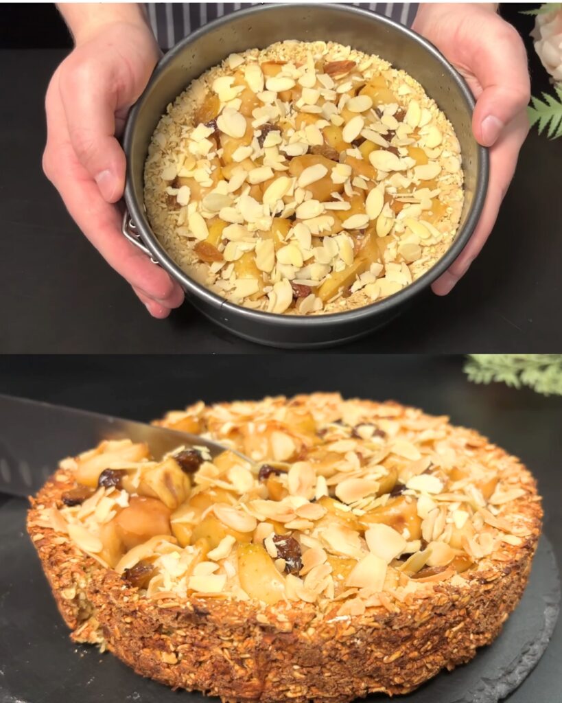 Apple Oat Bake with Almond Flakes