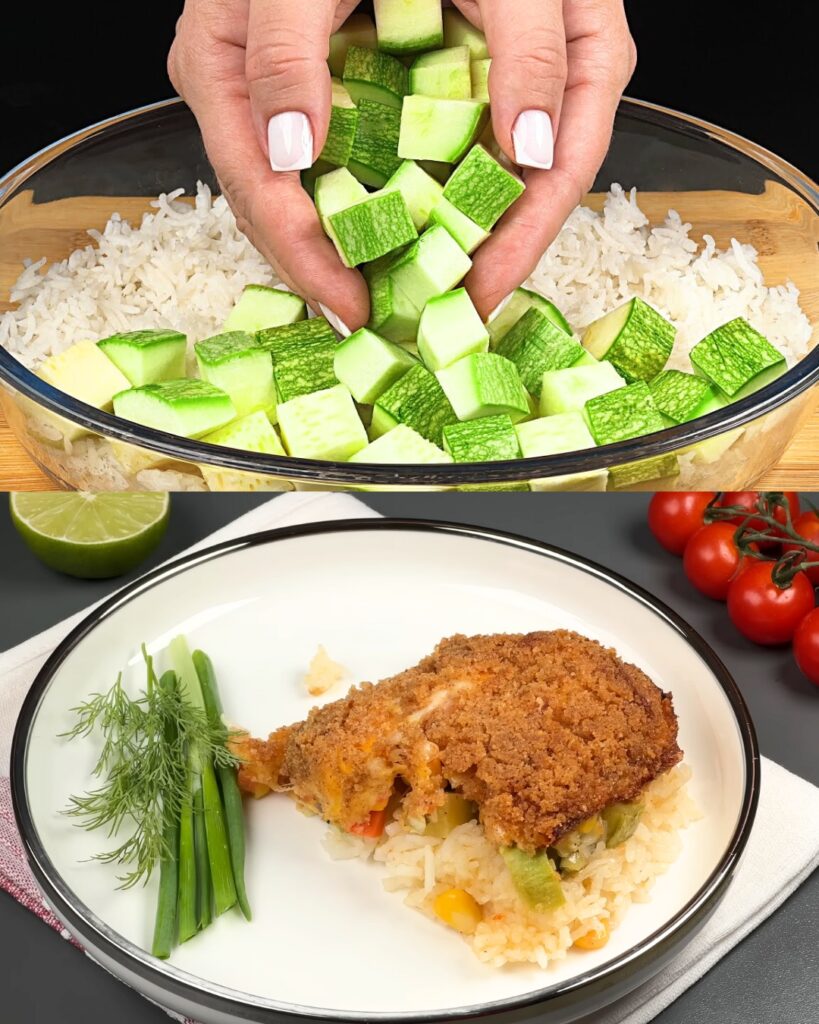 One-Pan Wonder: Zucchini Rice Casserole (Ready in 30 Minutes!)  pen_spark finished dish