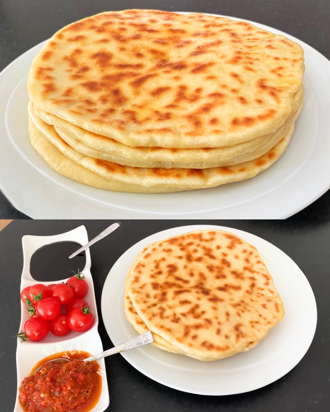 Easy Cheese Stuffed Bread (Bazlama) in the Pan