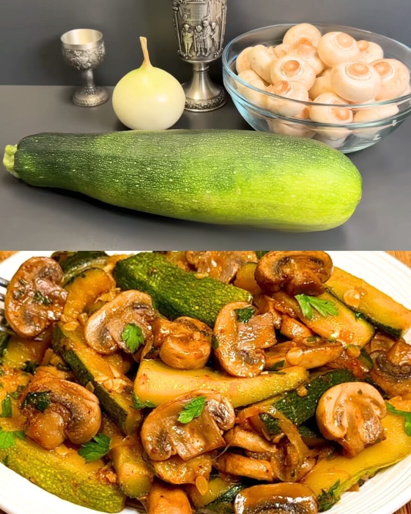 Delicious Zucchini and Mushroom Delight finished dish
