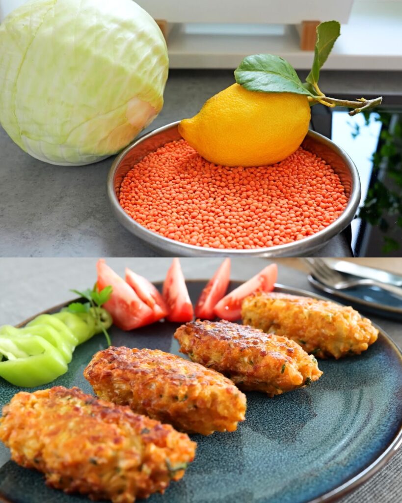 Cabbage and Red Lentil Patties: Better Than Meat! finished dish