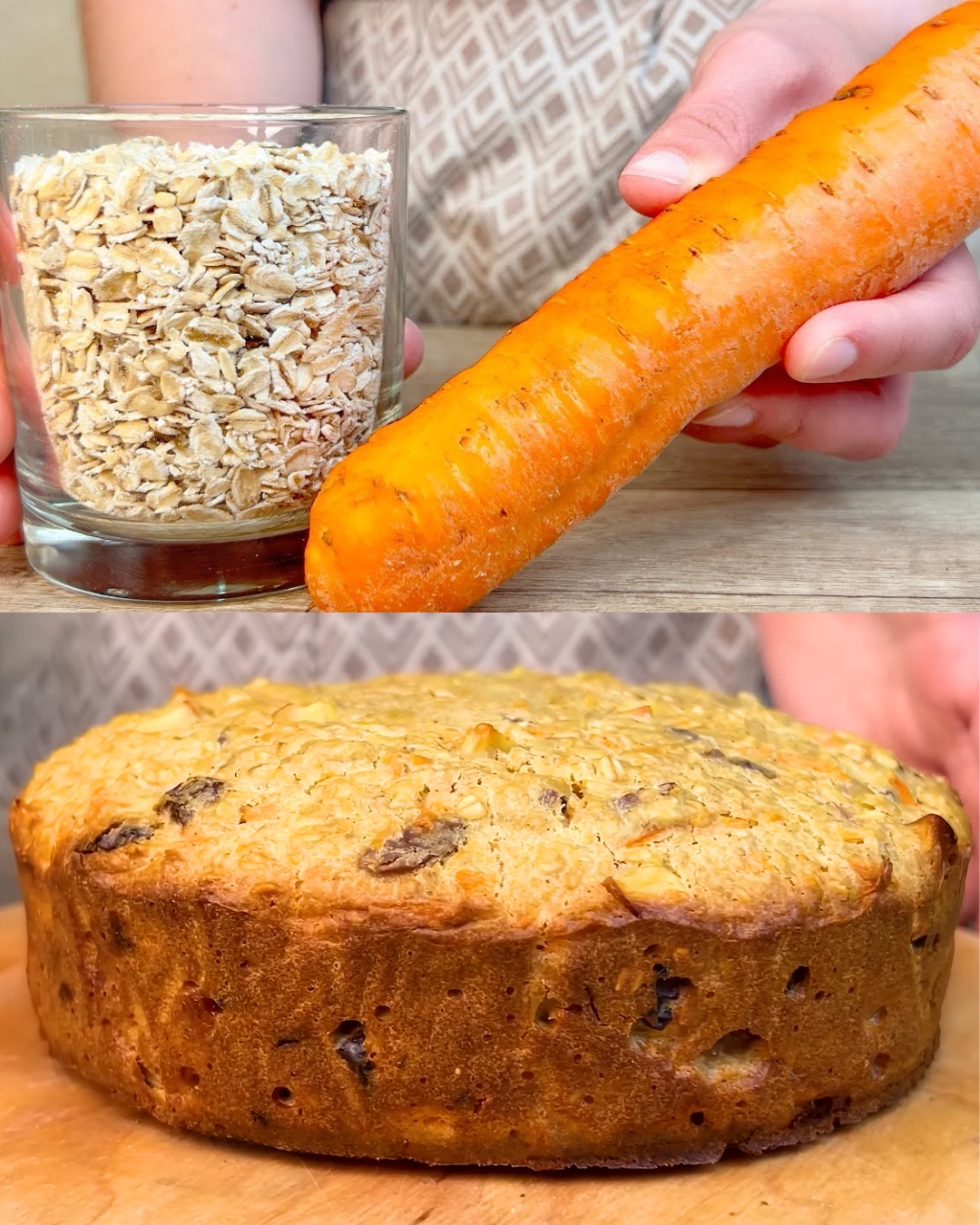 Sugar-Free Oatmeal, Apple, and Carrot Bake