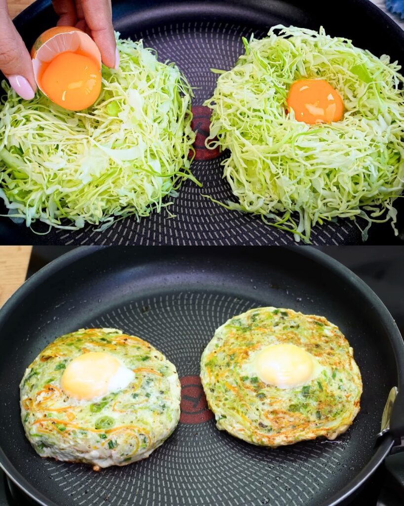 Weeknight Wonder: Easy and Delicious Cabbage Fritters with a Sunny Surprise! finished dish