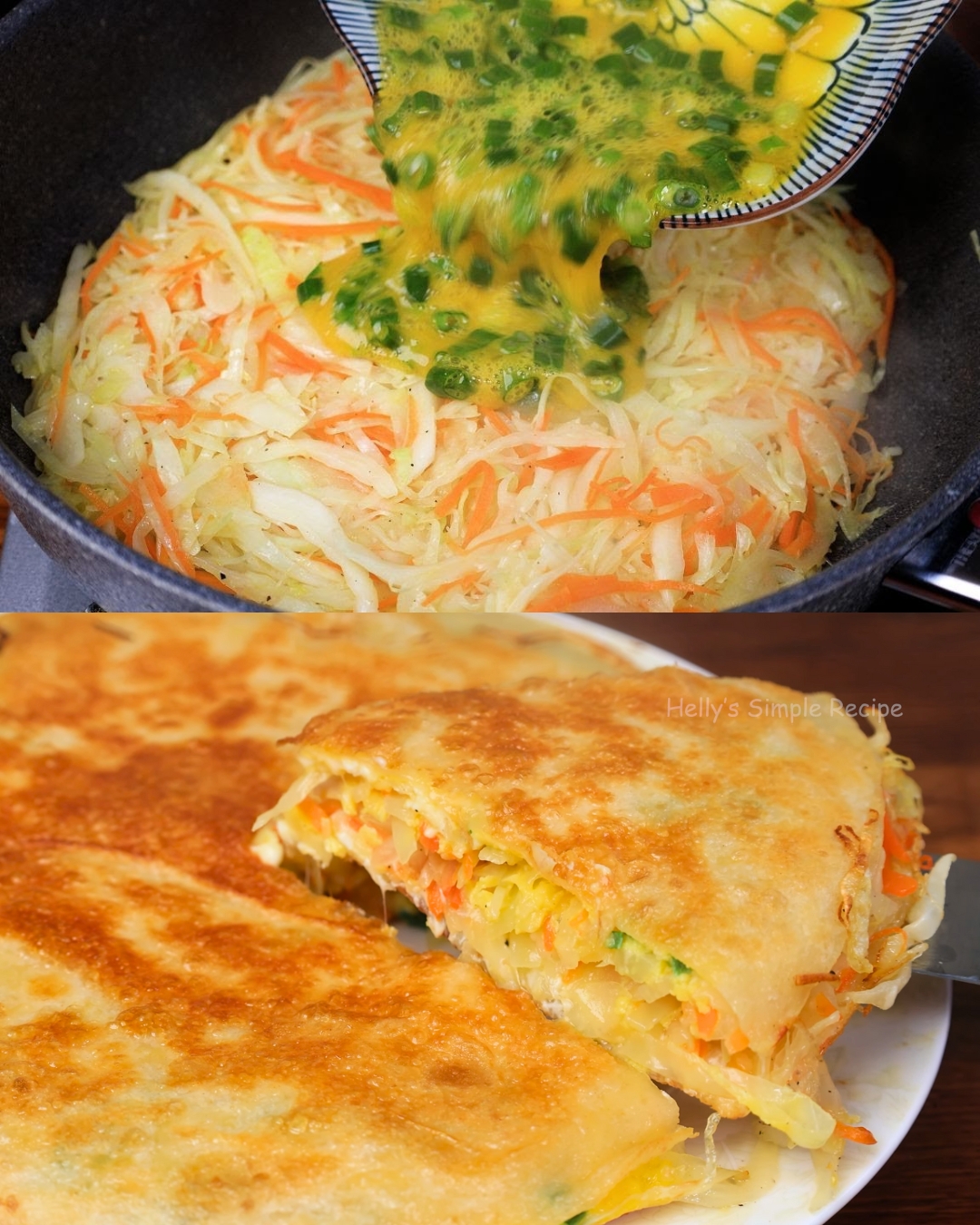 A Vegetarian Delight: Cabbage and Egg Breakfast Tortilla