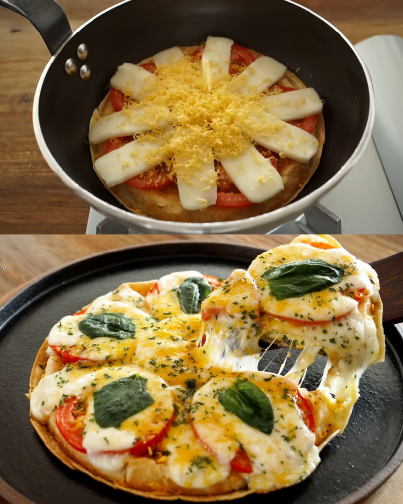 Fluffy Tomato Egg Pizza finished dish