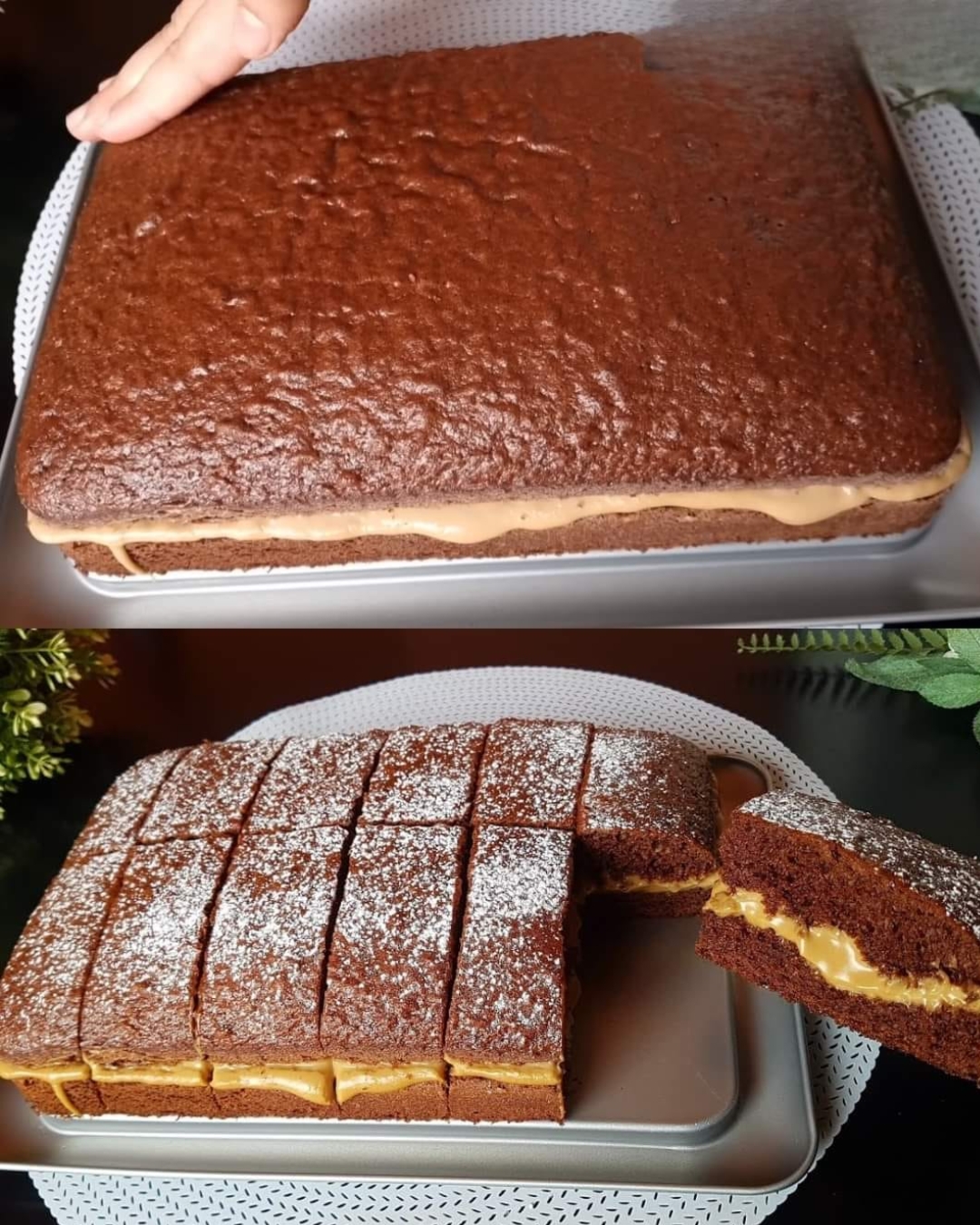 Chocolate Coffee Cake with Lotus Cream Topping