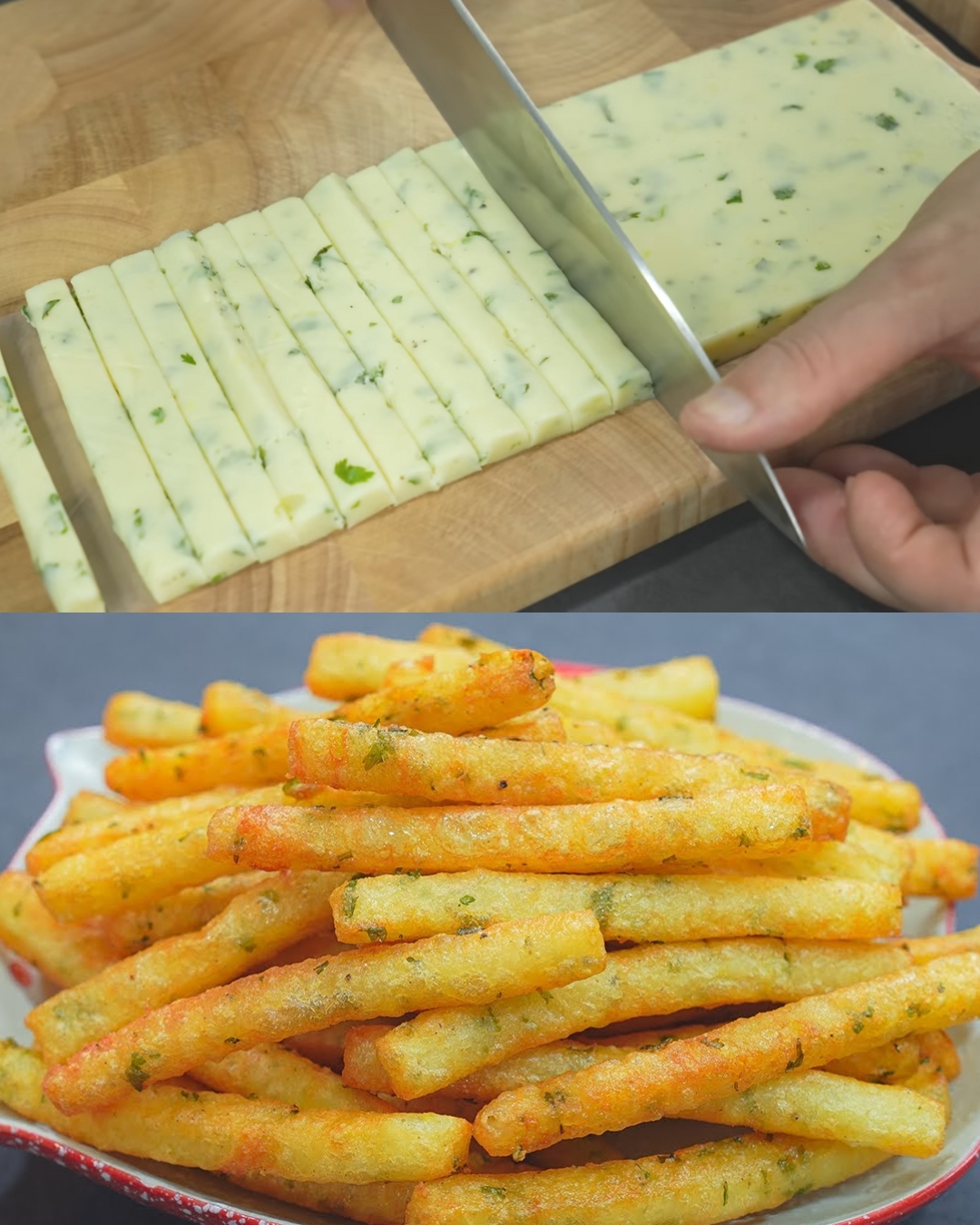 Crispy Cheesy Potato Fries with Mozzarella and Coriander