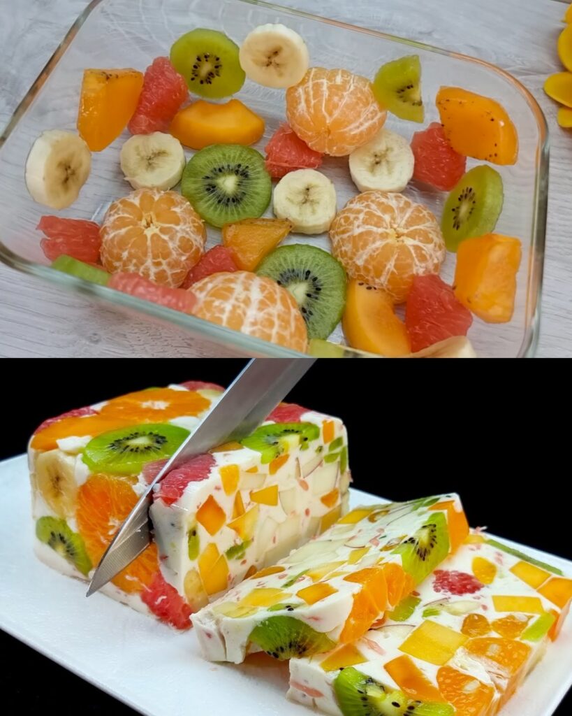 Fresh Fruit and Milk Delight: A Gelatin-Free Dessert finished dish