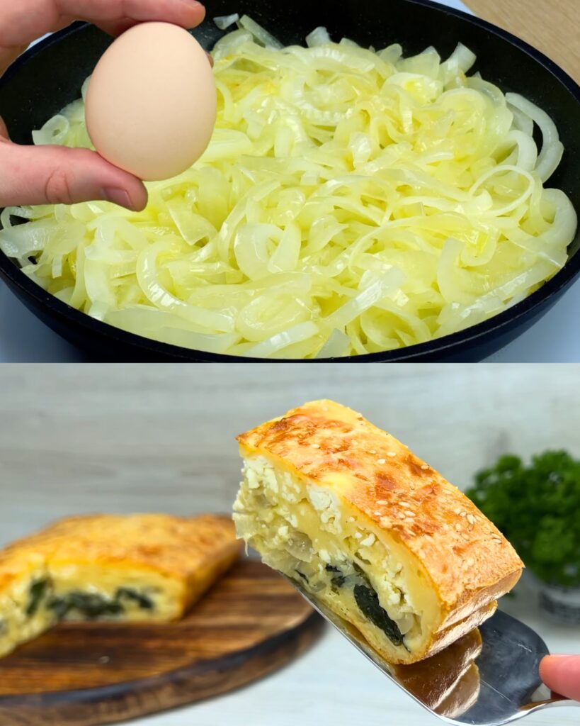Savory Spinach and Onion Cake Recipe finished dish