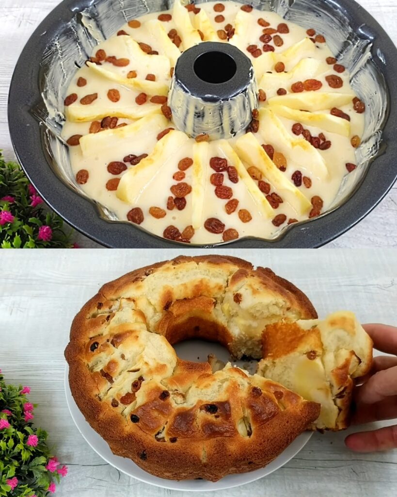 Apple and Raisin Cake finished dish