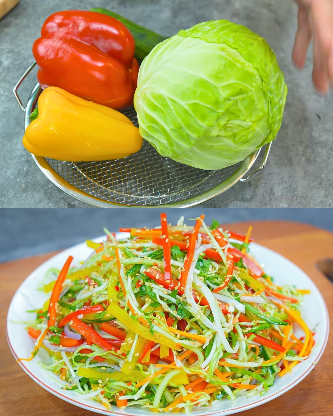 Spicy Cabbage Salad with Crunchy Vegetables