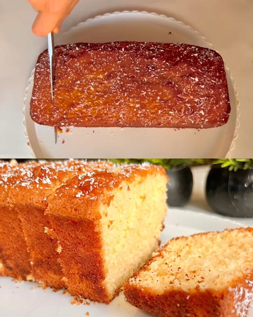 Orange Cake with Honey and Coconut finished dish