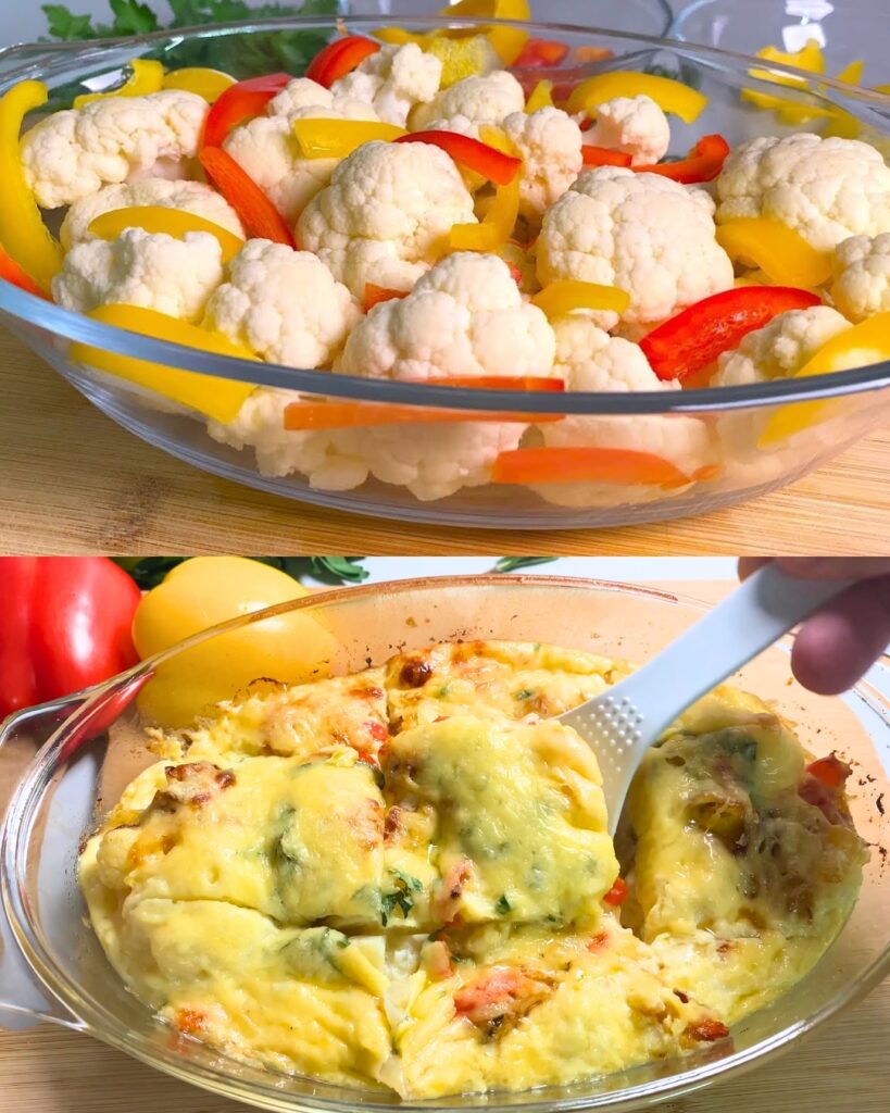 Baked Cauliflower and Vegetable Frittata finished dish
