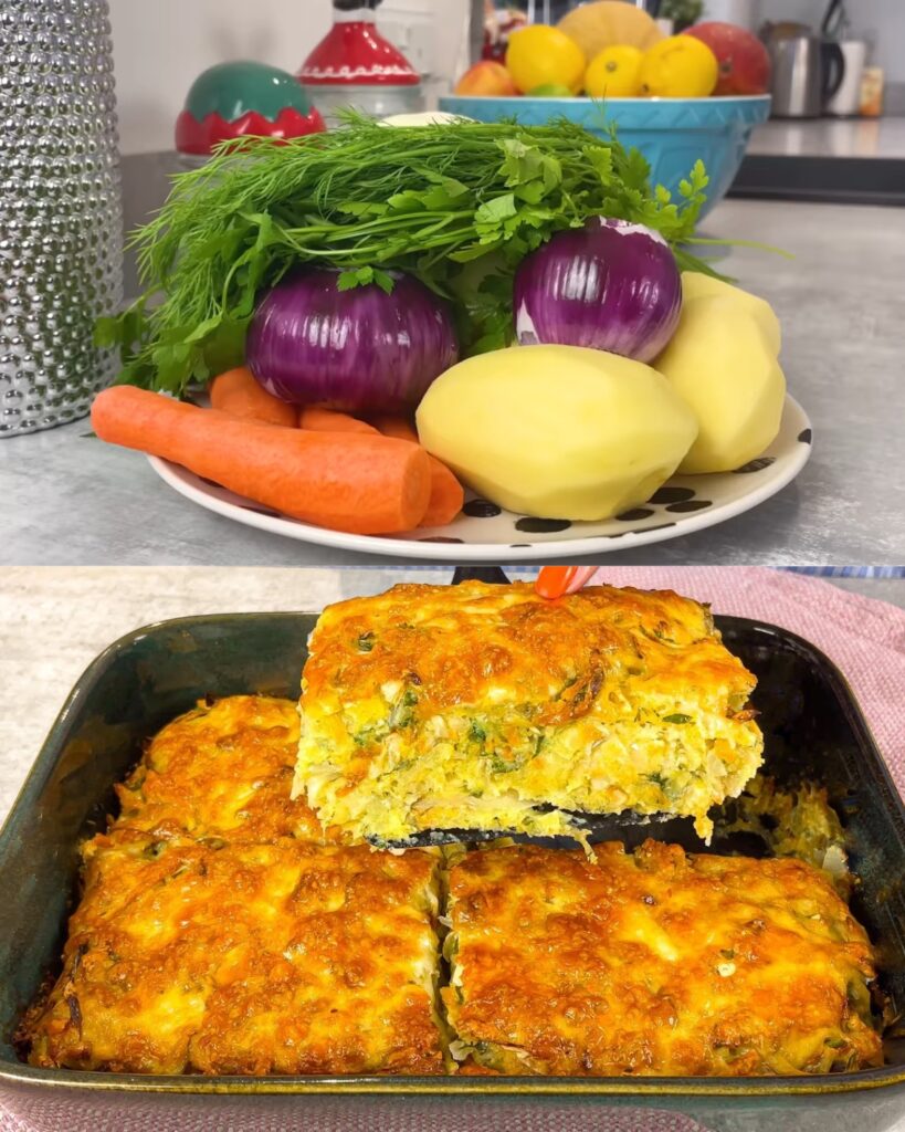 Baked Cabbage and Potato Casserole with Cheese finished dish