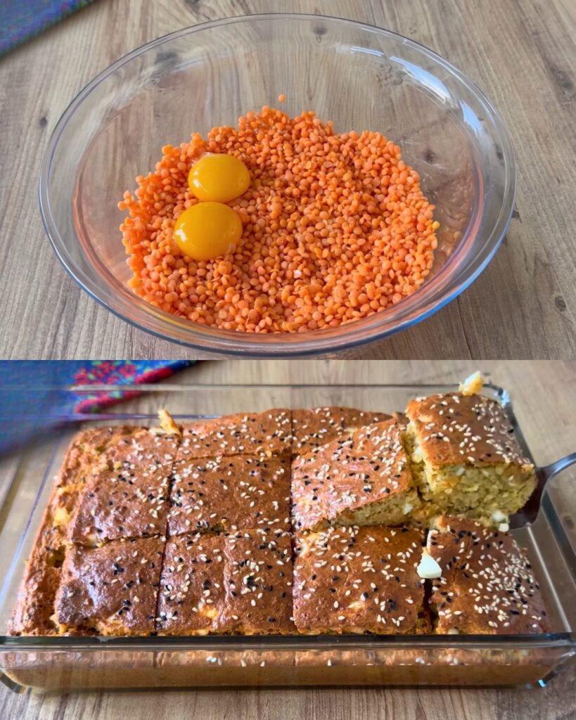Savory Red Lentil and Herb Bake finished dish