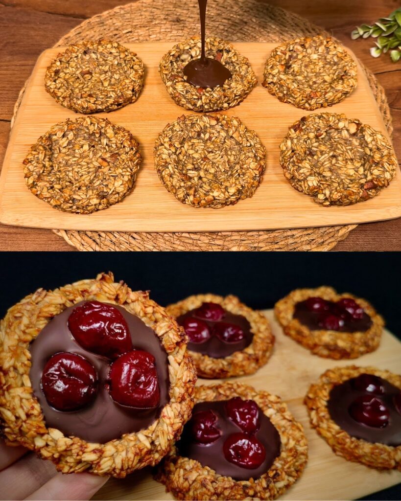 Oatmeal Cookies with Chocolate and Cherries